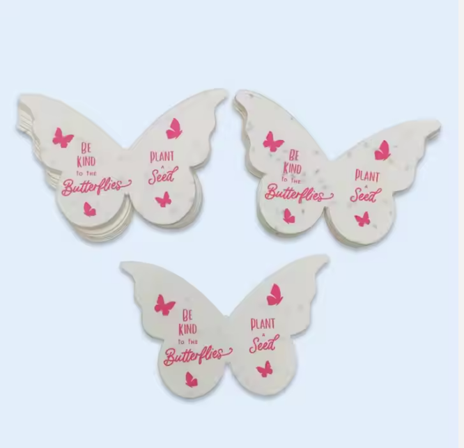 Wholesale Colorful Cute Butterfly Shape Plantable Seed Card Copy Paper Card